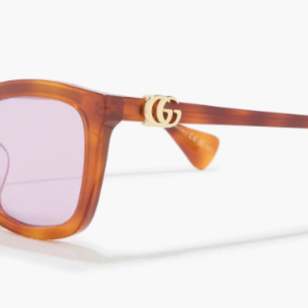 Gucci 55mm Square Sunglasses Havana Violet - Picture 3 of 9